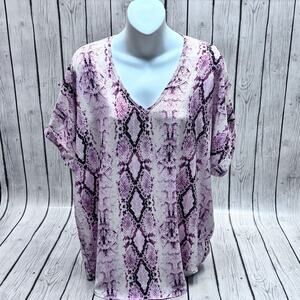 She + Sky Snake Skin Print Blouse Size Medium